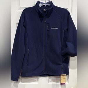 Montbell Women's Large CLIMAPLUS 200 Jacket Fleece Midnight Blue NWT Zip Pockets